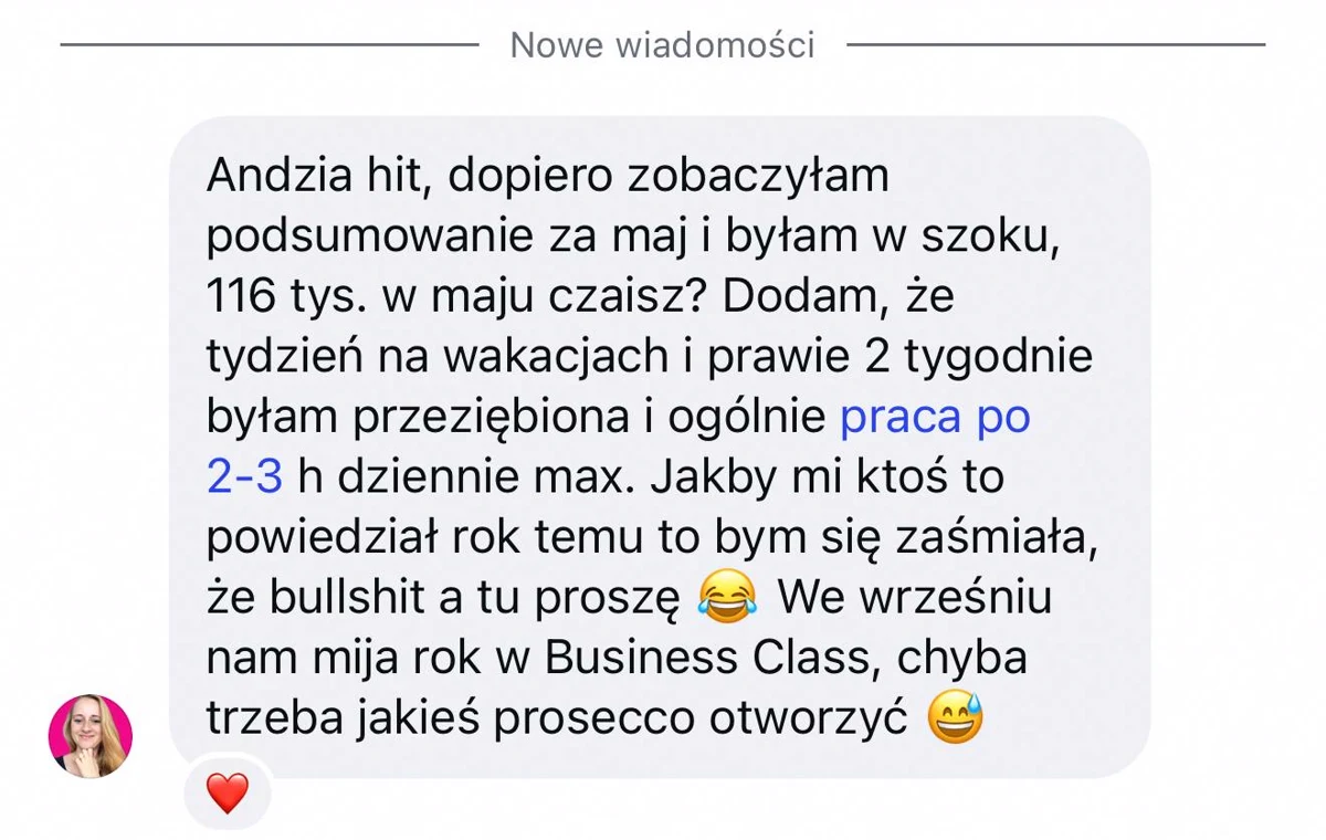 Opinia klubowiczki Business Class